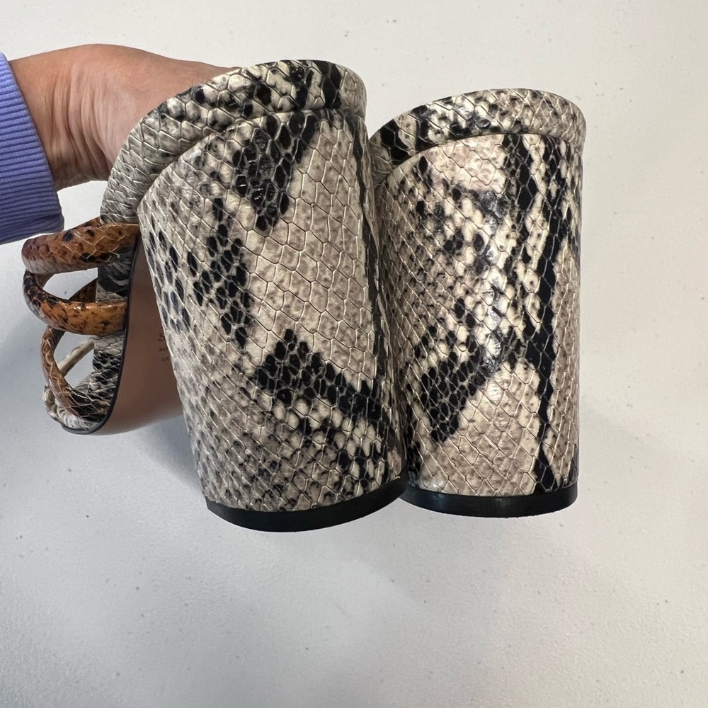 Schutz Anthropologie Python Snake Print Strappy S… - image 4